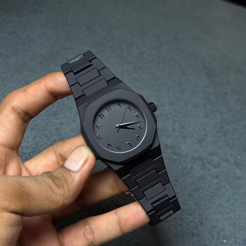 Black arabic aura watch fiber