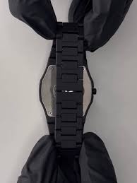 Black arabic aura watch in stainless steel